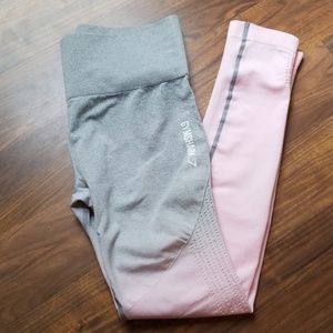 Gymshark Ombre Seamless Leggings Light Gray/Pink